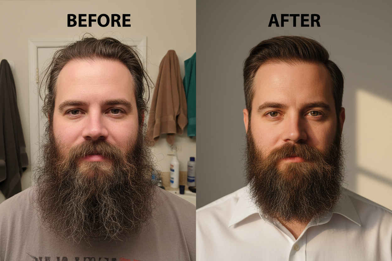 Before and After Beard Transformation